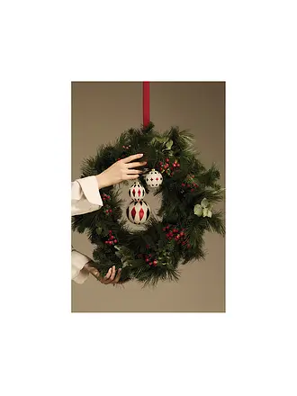 ALESSI | Weihnachtsbaumkugel 9cm DELIGHT Weiss/Rot | 